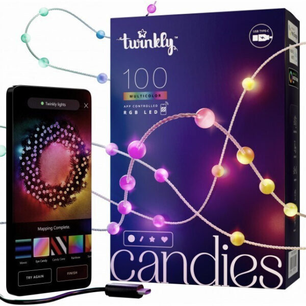 Twinkly Bluetooth/WiFi Διακοσμητικό Φωτιστικό με Φωτισμό RGB Γιρλάντα LED