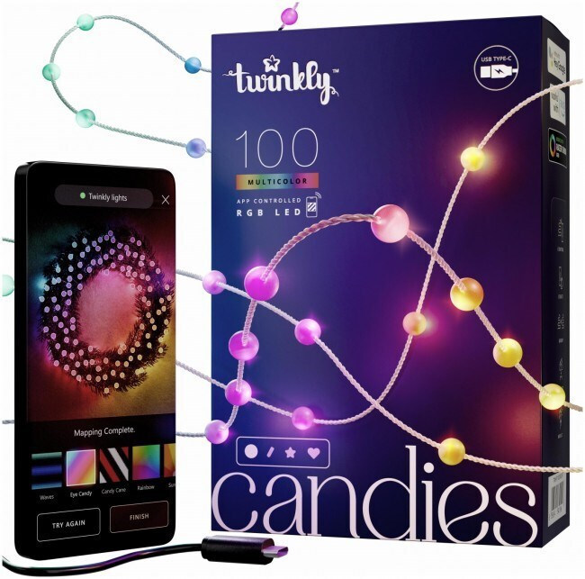 Twinkly Bluetooth/WiFi Διακοσμητικό Φωτιστικό με Φωτισμό RGB Γιρλάντα LED