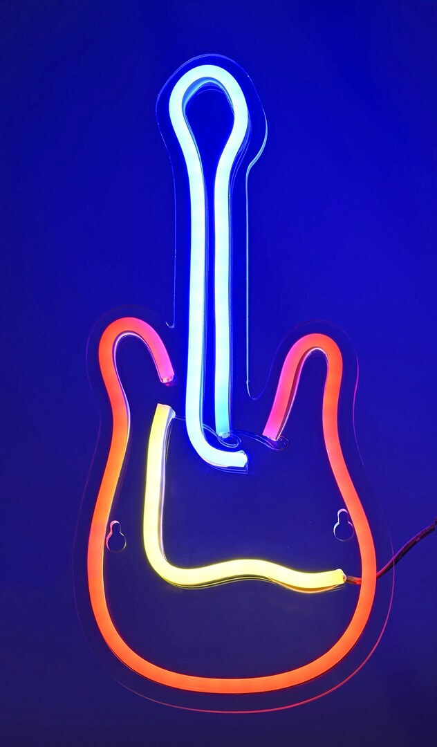 20241024161200_active_jet_fotistiko_toichou_me_ensomatomeno_led_polychromo_platous_17_6cm_aje_neon_gitara Active Jet Επιτραπέζιο Διακοσμητικό Φωτιστικό με Φωτισμό RGB LED Πολύχρωμο - Image 1