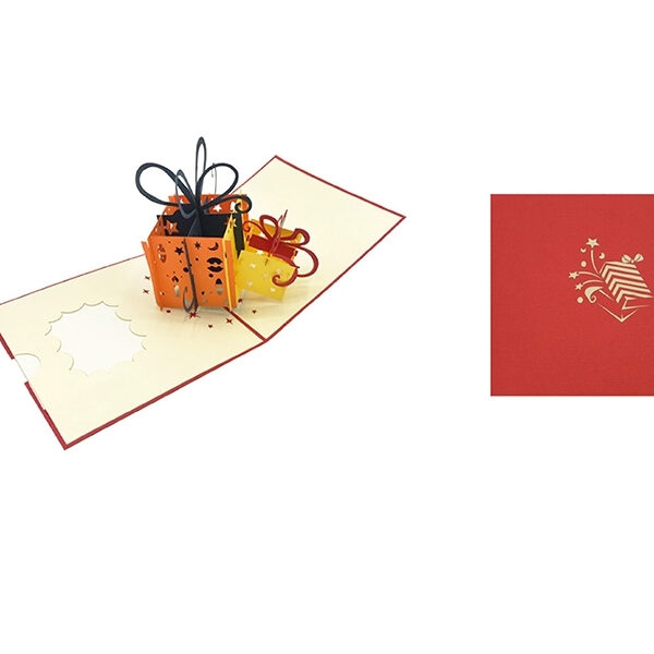 Origami Ευχετήρια Κάρτα 3d Κουτί Δώρου Πολύχρωμο Orbr071