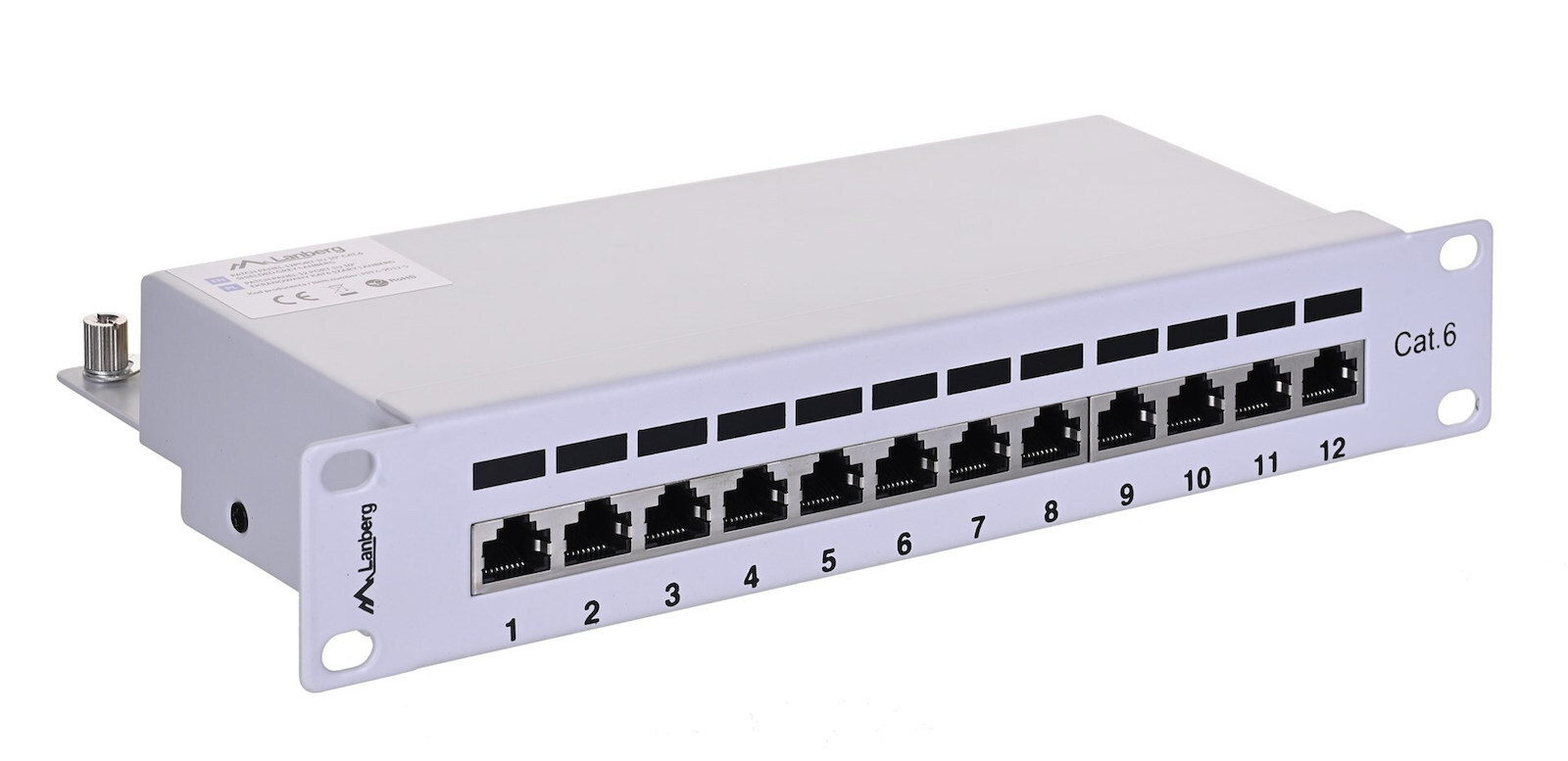 20241104164947_0f971344 Lanberg Patch Panel Shielded για Rack 1U 10" 12 Θυρών cat6 Γκρι - Image 3