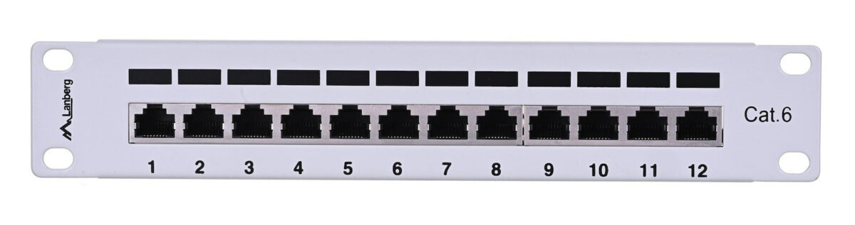 Lanberg Patch Panel Shielded για Rack 1U 10" 12 Θυρών cat6 Γκρι - Image 4