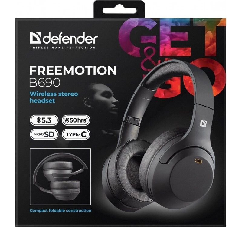 20241210101840_3ac829d5 Defender FreeMotion B690 Bluetooth / 3.5mm / USB-C με 50 ώρες Λειτουργίας Μαύρα - Image 9