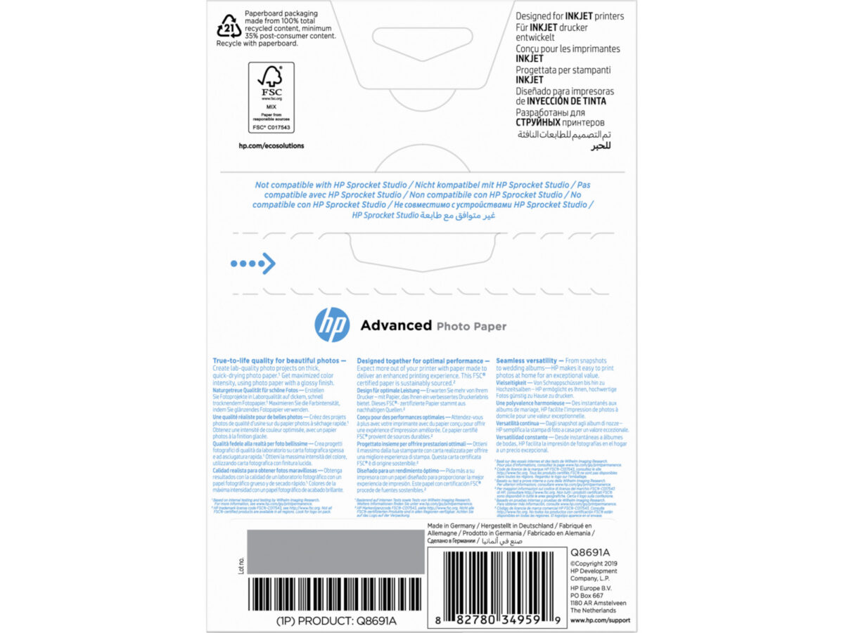 HP Advanced Glossy Φωτογραφικό Χαρτί A6 (10x15) 250gr/m² για Εκτυπωτές Inkjet - Image 6