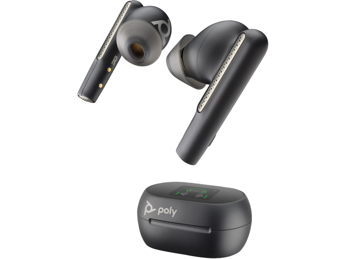 Poly Voyager Free 60+ UC M + BT700 USB-C Adapter + Touchscreen Charge Case In-ear Carbon Black - Image 5