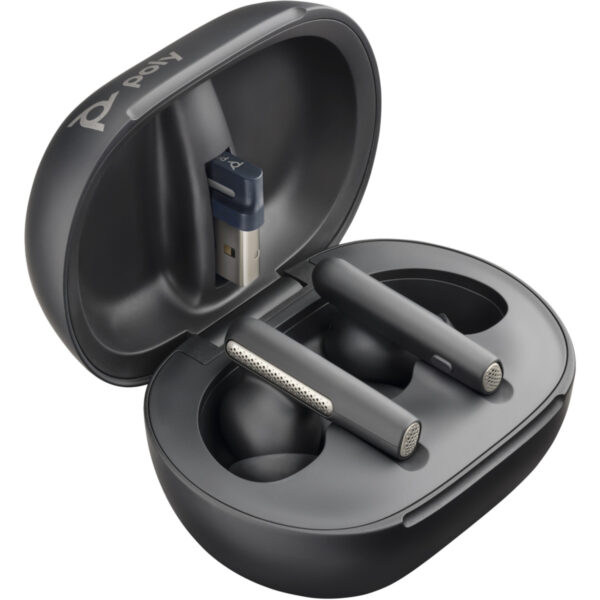 Poly Voyager Free 60+ UC M + BT700 USB-C Adapter + Touchscreen Charge Case In-ear Carbon Black