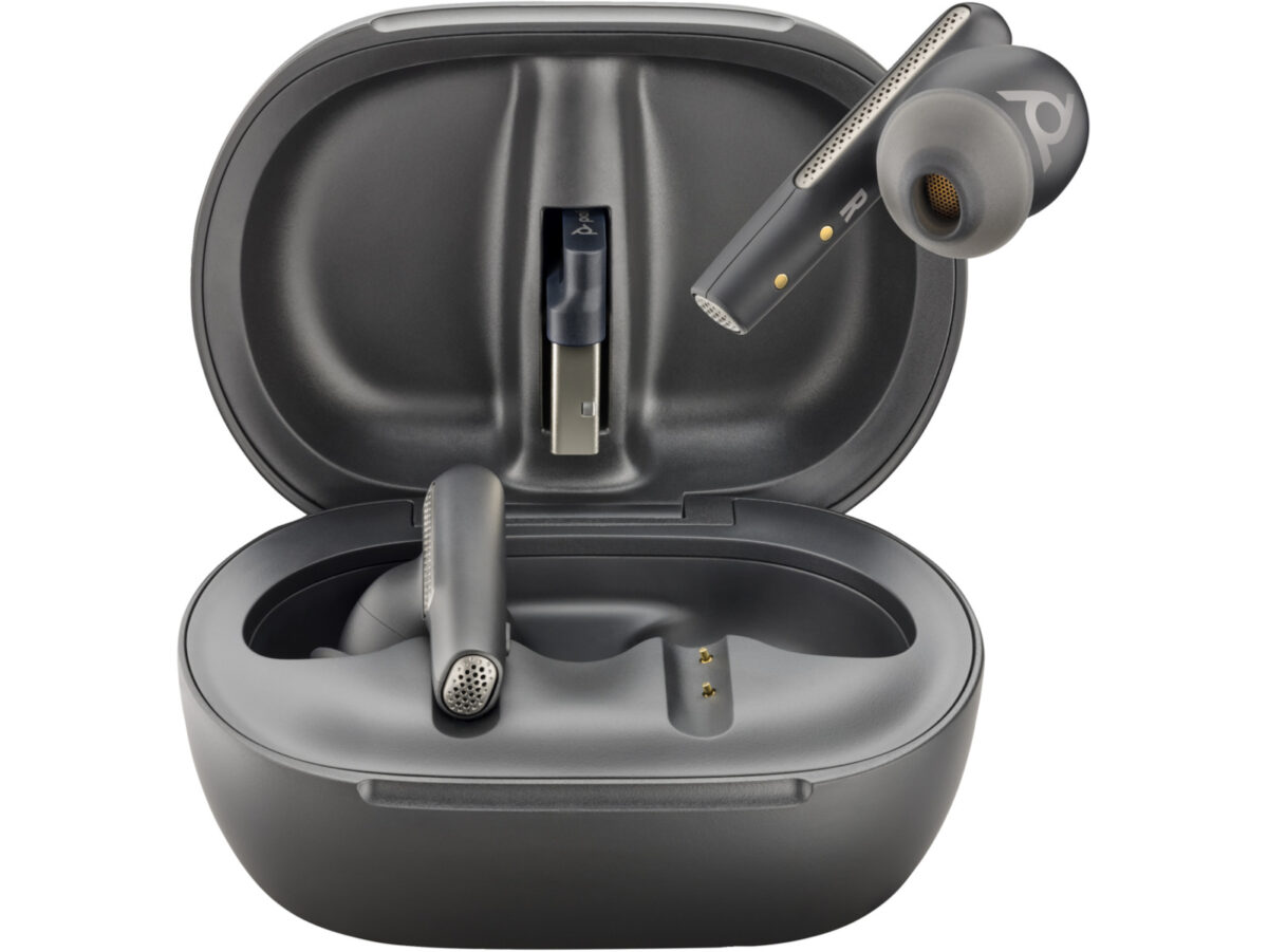 Poly Voyager Free 60+ UC M + BT700 USB-C Adapter + Touchscreen Charge Case In-ear Carbon Black - Image 2