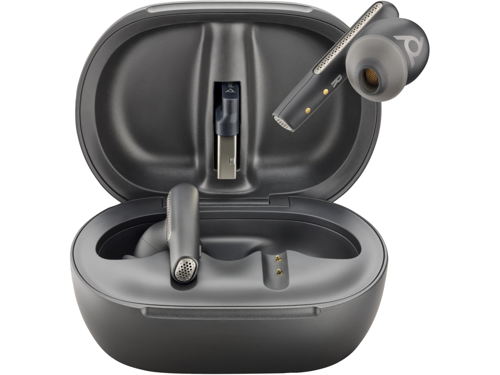 20241218141101_2f958961 Poly Voyager Free 60+ UC M + BT700 USB-C Adapter + Touchscreen Charge Case In-ear Carbon Black - Image 2