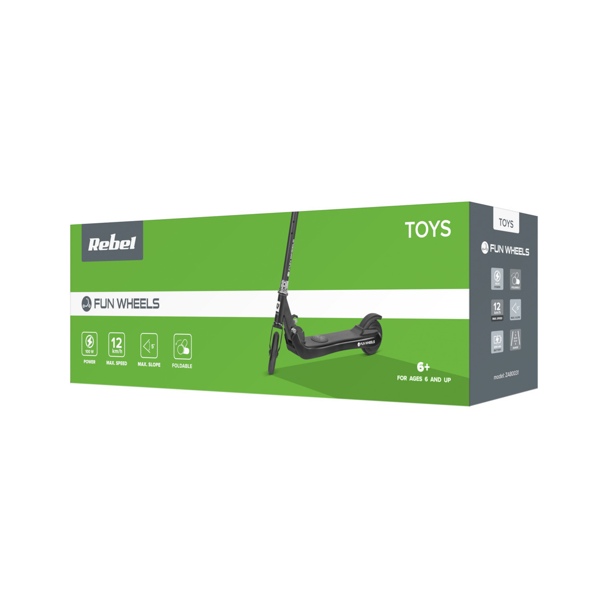 20250107142046_dec181fe Rebel Fun Wheels Ηλεκτρικό Παιδικό Πατίνι 100W Μαύρο - Image 4