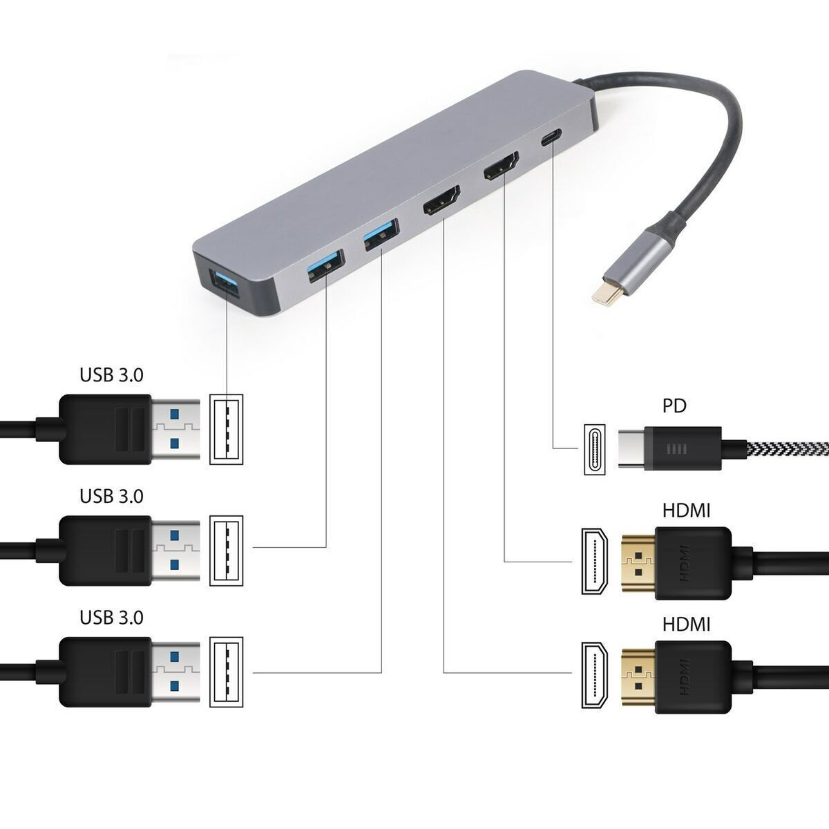 20250107161715_a54a92b1 Cablexpert USB-C Docking Station με HDMI 4K PD (A-CM-COMBO3-03) - Image 5