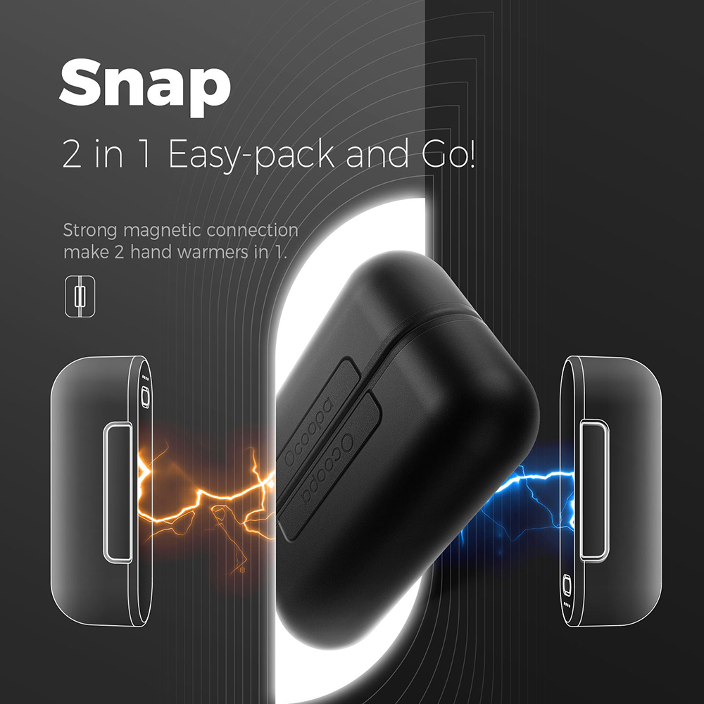20250113113448_d752d595 Ocoopa Hand Warmer External Battery Type-c Electric Μαγνητική Design Magtwins 2x 5000mah Ocoopa Ut2s-bk Black 6975292221089 - Image 4