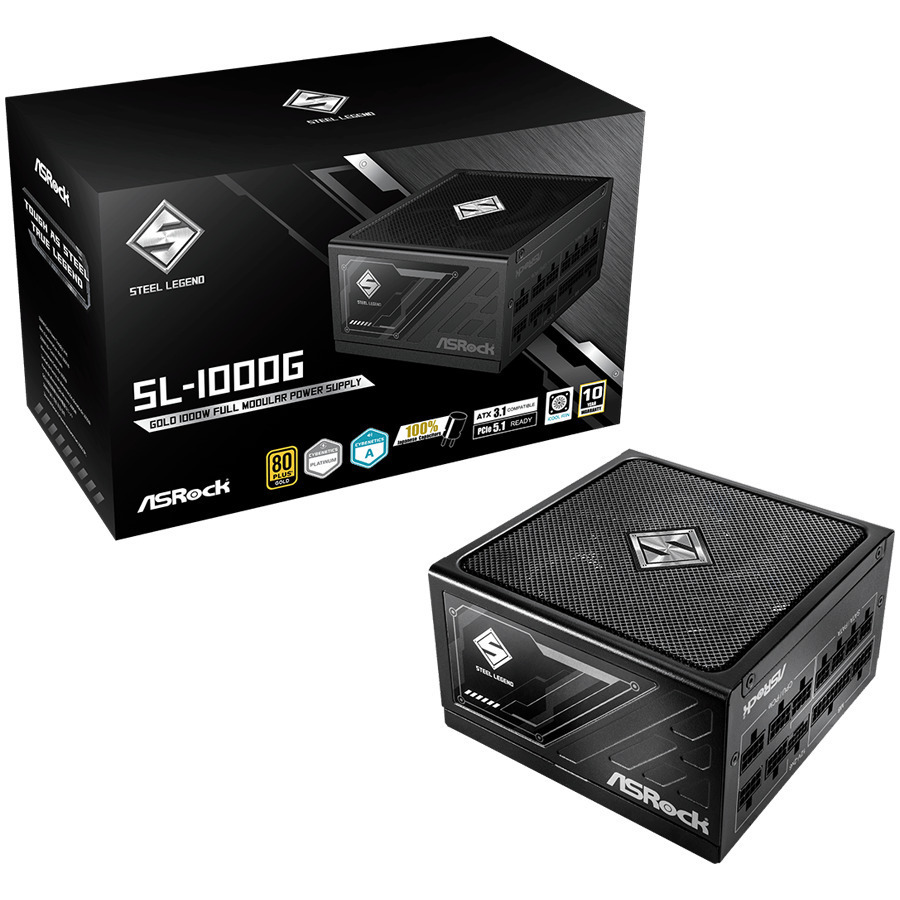 ASRock Steel Legend SL-1000G 1000W Γκρι Τροφοδοτικό Υπολογιστή Full Modular 80 Plus Gold