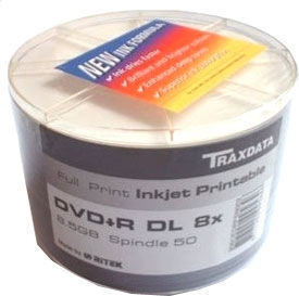 Traxdata Εγγράψιμα DVD+R 8x 8.5GB Cake Box 50τμχ