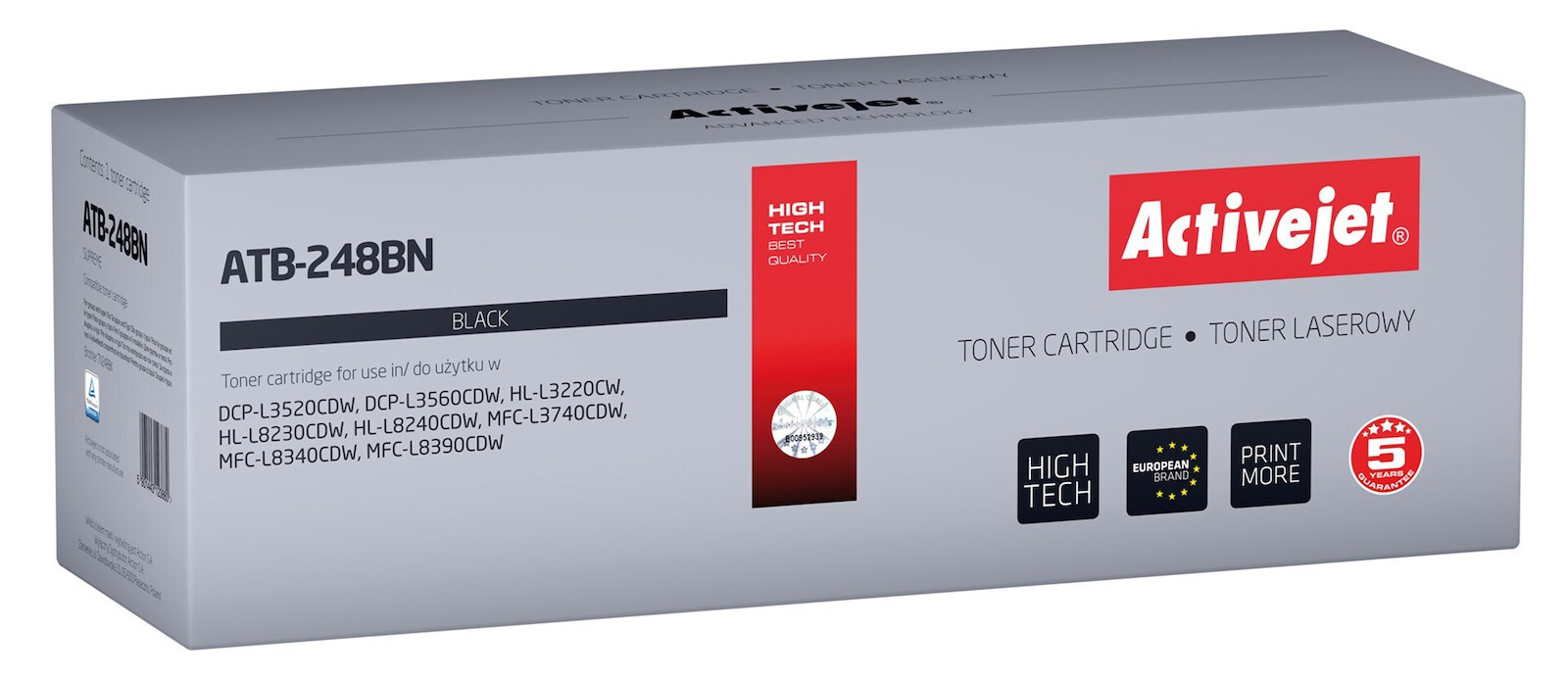 Active Jet Συμβατό Toner για Laser Εκτυπωτή Brother TN248BK 1000 Σελίδων Μαύρο