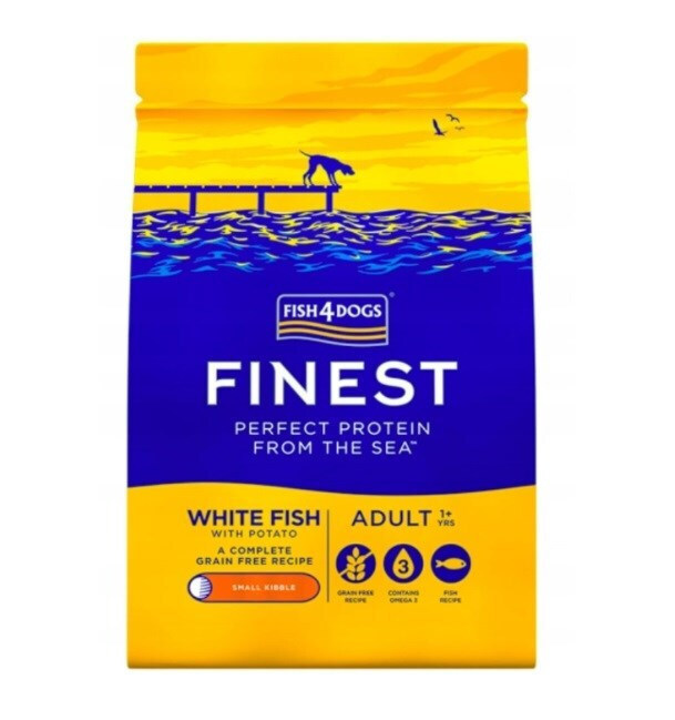 Fish4Dogs Finest Adult White Small Kibble 1.5kg - Image 1