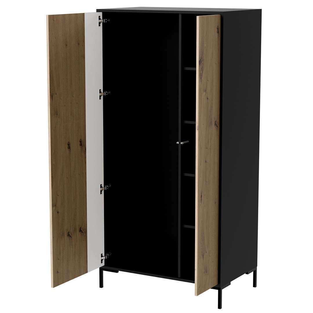 20250131133848_32c12da4 Δίφυλλη Merci 90x55x184cm Black/oak Artisan - Image 2