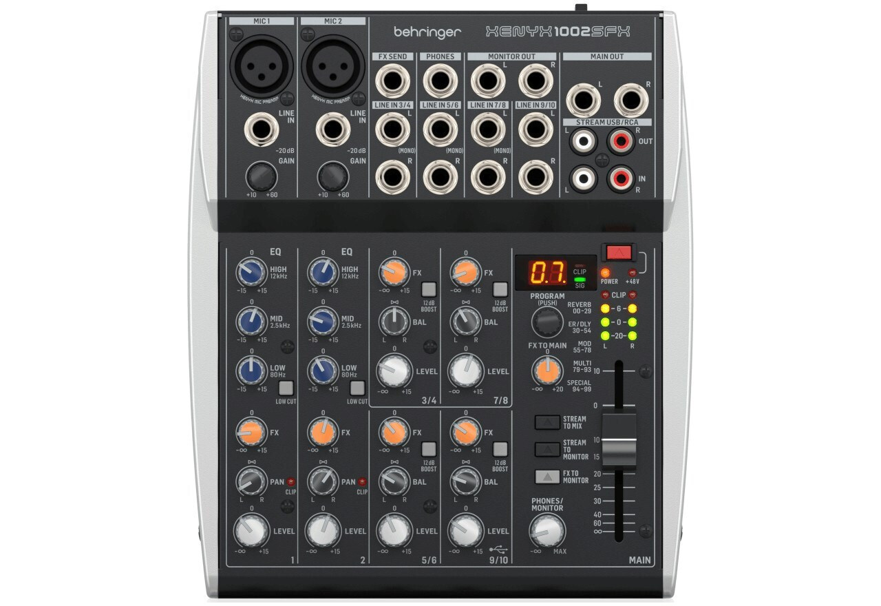 20250203145432_behringer_xenyx_1002sfx_analogiki_konsola_10_kanalion_me_phantom_power_2_eisodous_xlr Behringer Xenyx 1002SFX Αναλογική Κονσόλα 10 Καναλιών με Phantom Power & 2 Εισόδους XLR - Image 1