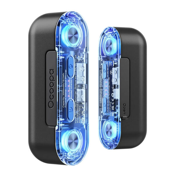 Ocoopa Hand Warmer Set Rgb Lights Power Bank Type-c Magnetic Magtwins 2x 5000mah Ocoopa Ut4103-bk Black 6975292224462