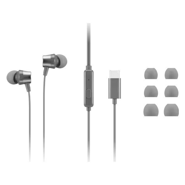 20250228153602_9c8b8509 Lenovo GXD1J77353 In-ear Handsfree Ακουστικά με Βύσμα USB-C Γκρι - Image 4
