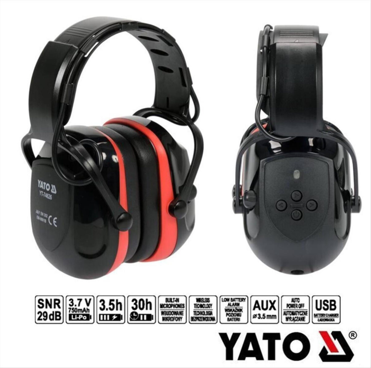 Yato YT-74626 Ωτοασπίδες με Στέκα - Image 1