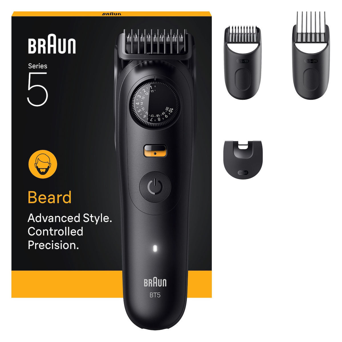 20250310161018_braun_beard_trimmer_series_5_4_koureytiki_michani_mayri_bt5520 Braun Κουρευτική Μηχανή Μαύρη BT5520 - Image 1