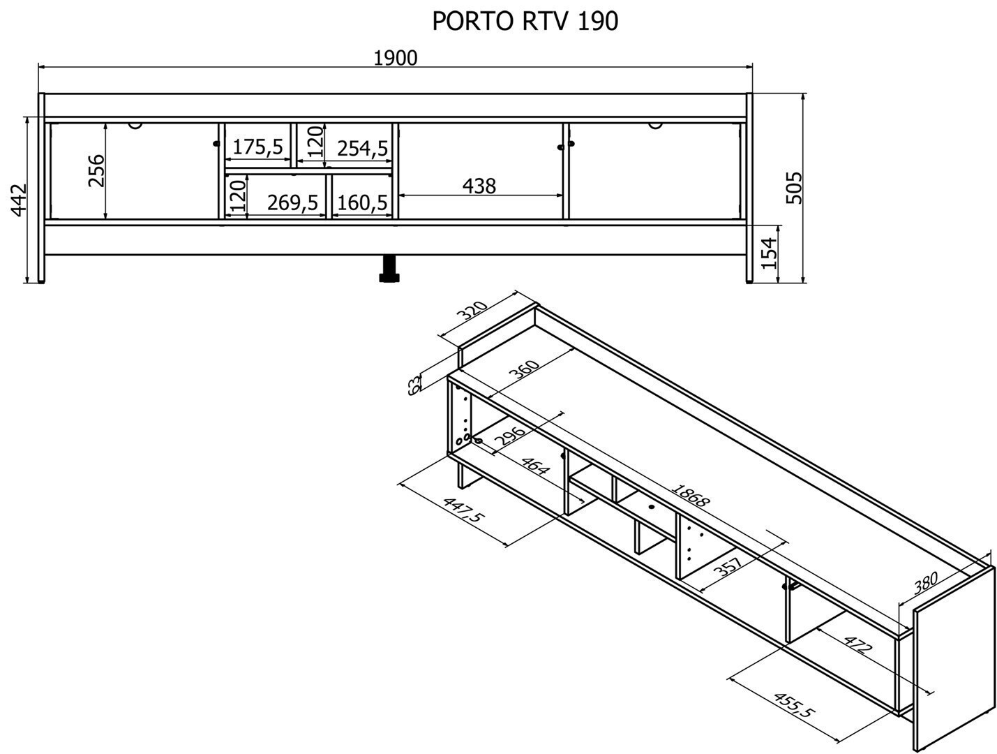 20250326134407_22c5ff80 Μπουφές Porto Ξύλινος Oak/black 190x38x50cm - Image 4