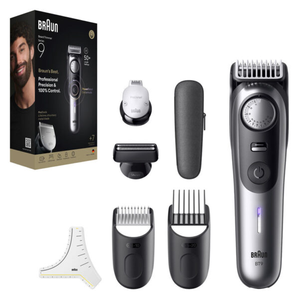 Braun Series 9 Κουρευτική Μηχανή Ασημί BT9520