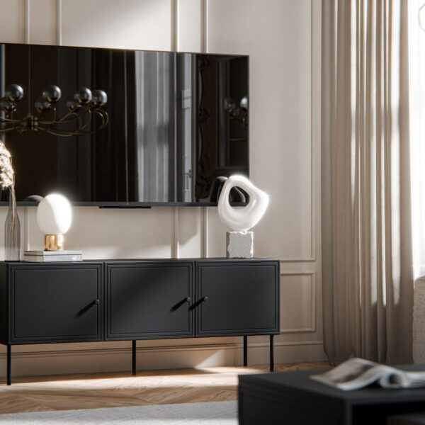 Μπουφές Palazzo Ξύλινος Black Matt 151x40x60cm