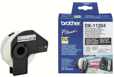 Brother DK11204 Αυτοκόλλητες Ετικέτες σε Ρολό για Εκτυπωτή Ετικετών 17x54mm