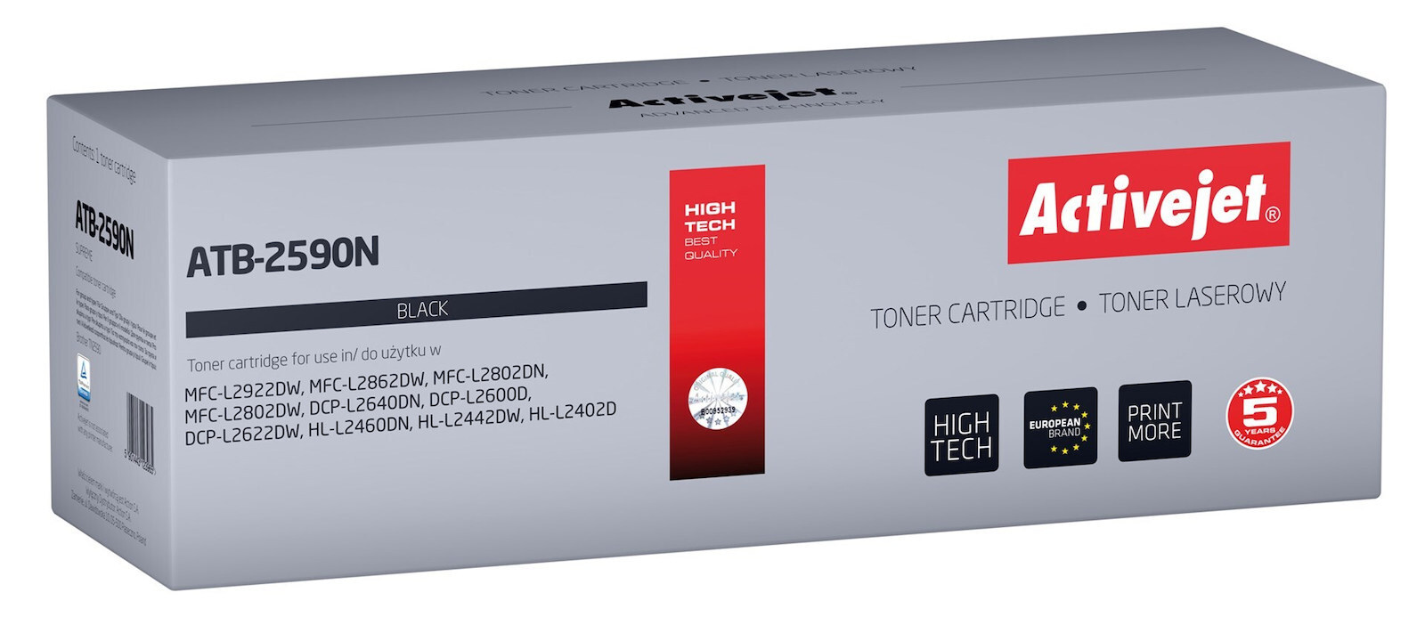 Active Jet Replacement Συμβατό Toner για Laser Εκτυπωτή Brother TN2590 Μαύρο - Image 1
