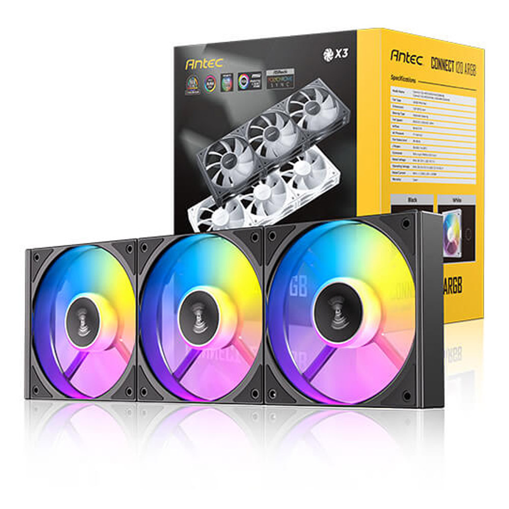 Antec C120 Case Fan με ARGB Φωτισμό και Σύνδεση 3-Pin / 4-Pin PWM 3τμχ