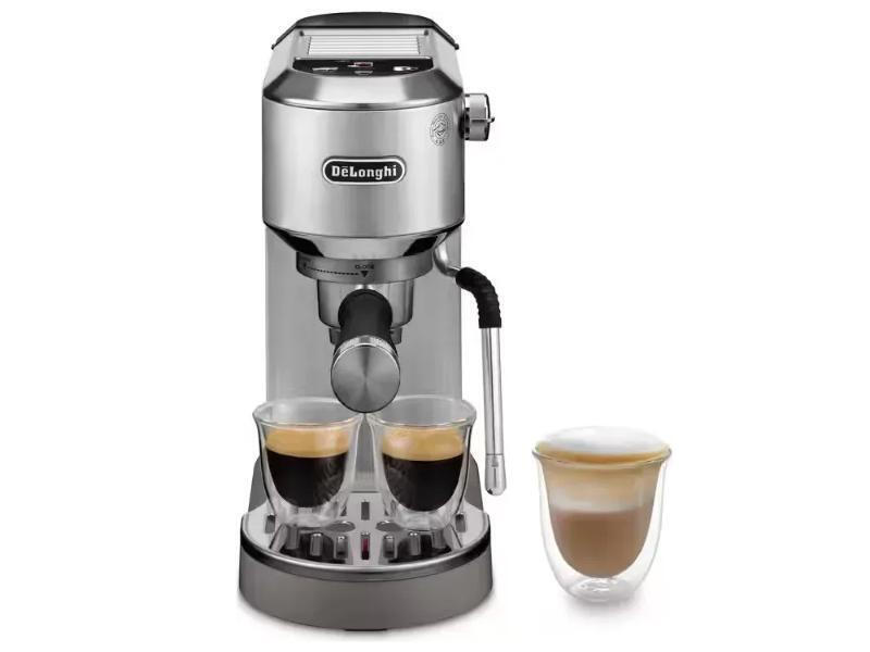 20250506160640_de_longhi_dedica_duo_michani_espresso_1450w_piesis_15bar_silver De'Longhi Dedica Duo Ημιαυτόματη για Αλεσμένο Καφέ - Image 1