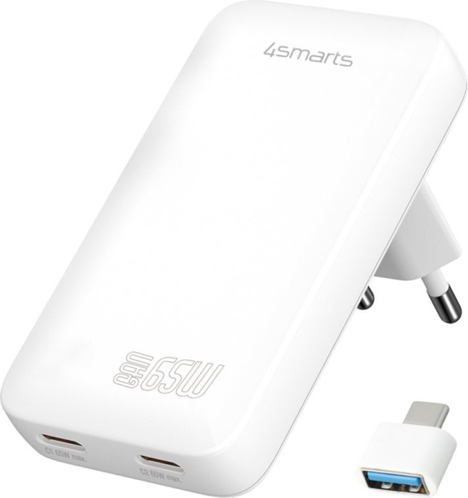20250521120432_4smarts_fortistis_choris_kalodio_gan_me_2_thyres_usb_c_65w_power_delivery_leykos_flatplug_slim 4Smarts FlatPlug Slim USB-C Χωρίς Καλώδιο 65W - Image 1