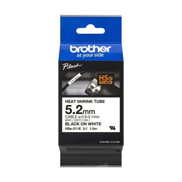 Brother P-Touch Ταινία Ετικετογράφου 1.5m x 5.2mm σε Μαύρο Χρώμα