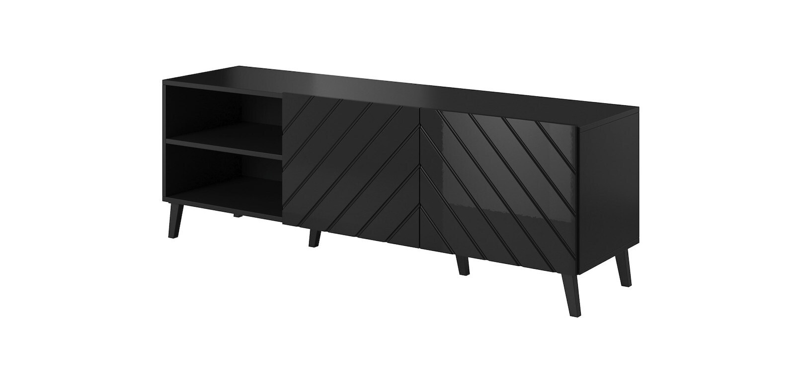 20250527163633_epiplo_tileorasis_goniako_xylino_me_rodes_fotismo_led_black_glossy_m150xp42xy52cm_stvcmmzpm0202 Γωνιακό Ξύλινο με Ρόδες & Φωτισμό LED Black Glossy 150x42x52εκ. STVCMMZPM0202 - Image 1