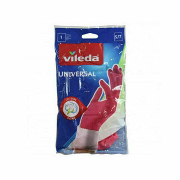 Vileda Γάντια Καθαριότητας Πλαστικά Small Ροζ