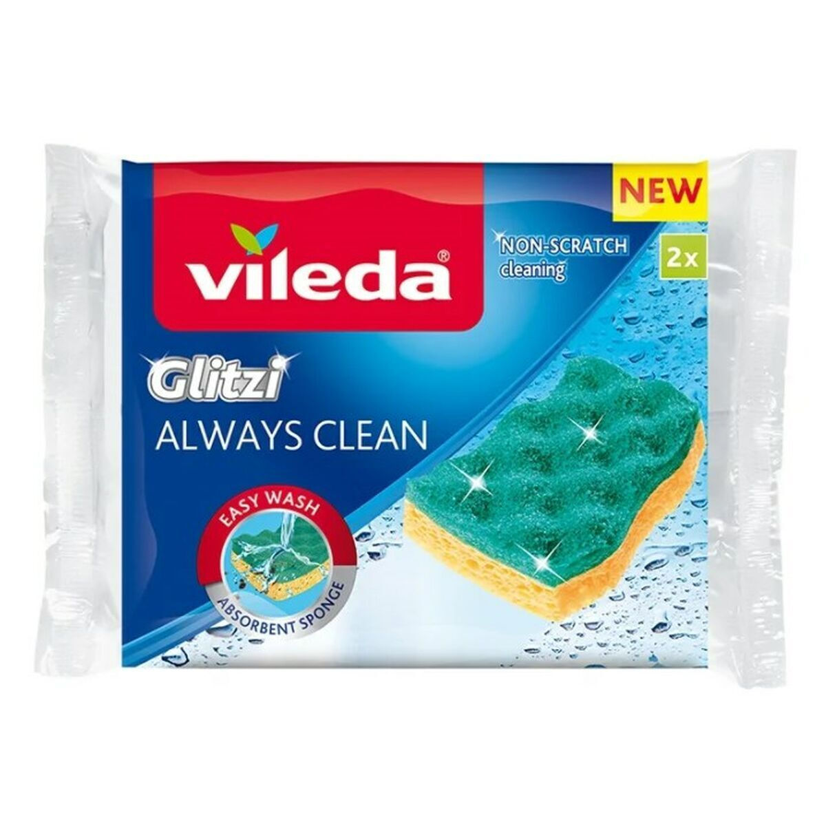 20250604115814_b4f8e417 Vileda Glitzi Always Clean Σετ Σφουγγάρια Πιάτων Κίτρινα 2τμχ - Image 2