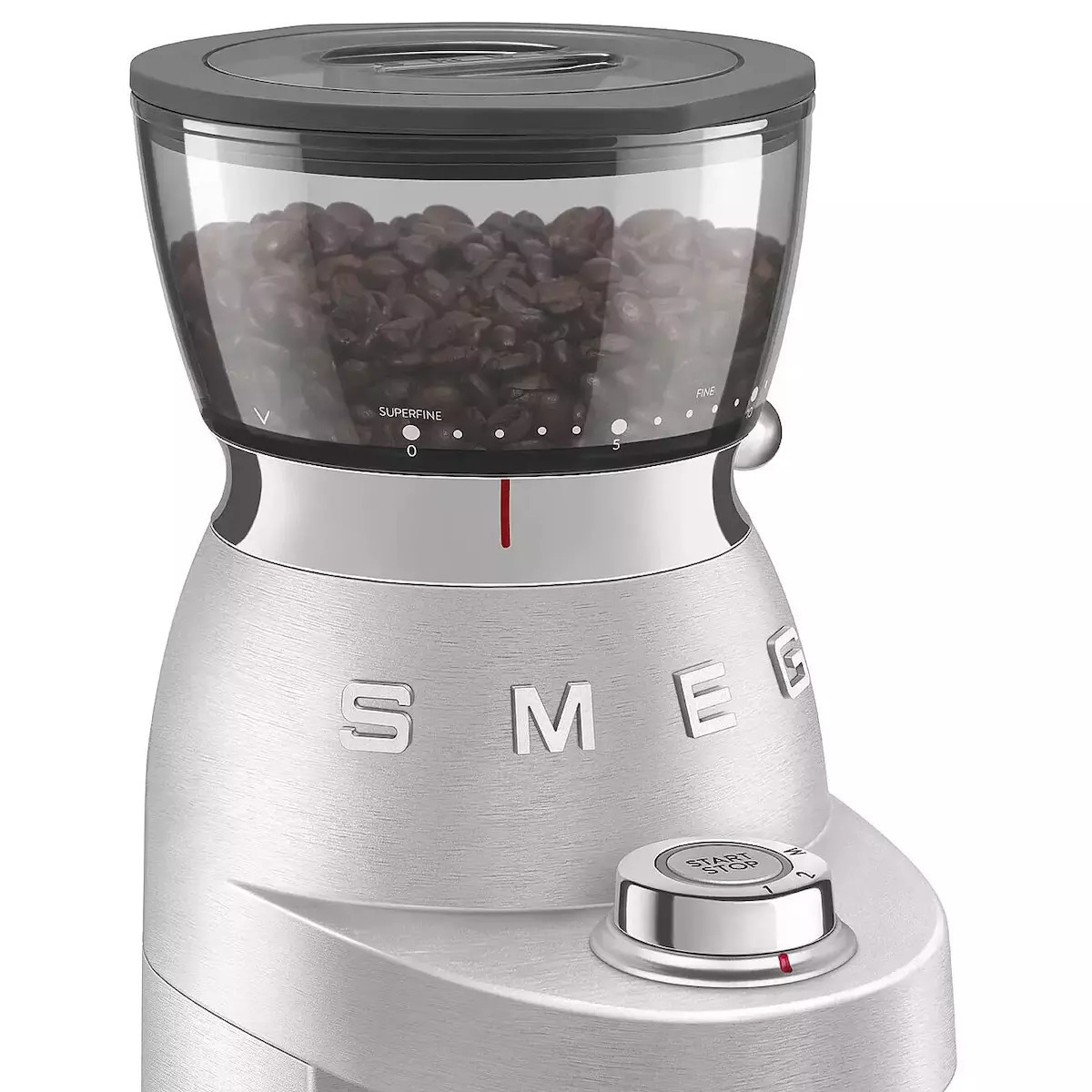 20250606123348_40ba10ac Smeg Ηλεκτρικός Μύλος Καφέ 150W με Χωρητικότητα 350gr και 30 Επίπεδα Άλεσης Ασημί - Image 7