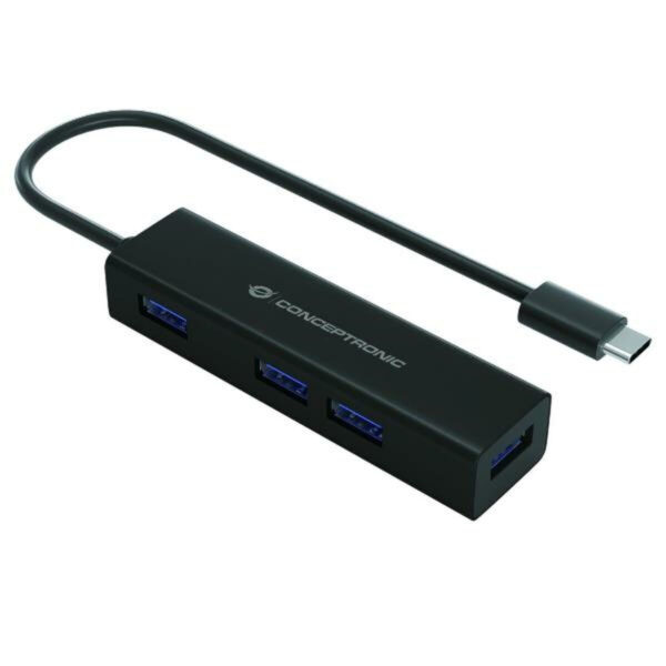 Conceptronic USB 3.0 Hub 4 Θυρών με σύνδεση USB-C (HUBBIES07B)