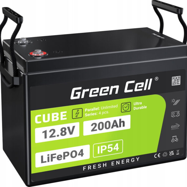 Green Cell με Χωρητικότητα 200Ah και Τάση 12.8V LFPGC12V200AH 1τμχ