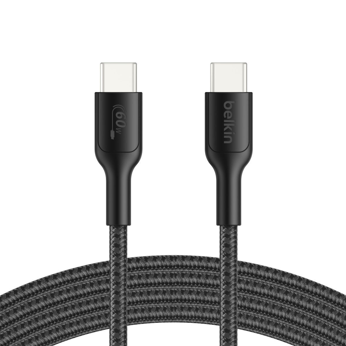 20250630122818_belkin_braided_usb_2_0_cable_usb_c_male_usb_c_2m_ena008hq2mbk Belkin USB 2.0 USB-C male - USB-C 60W 2m (ENA008hq2MBK) - Image 1