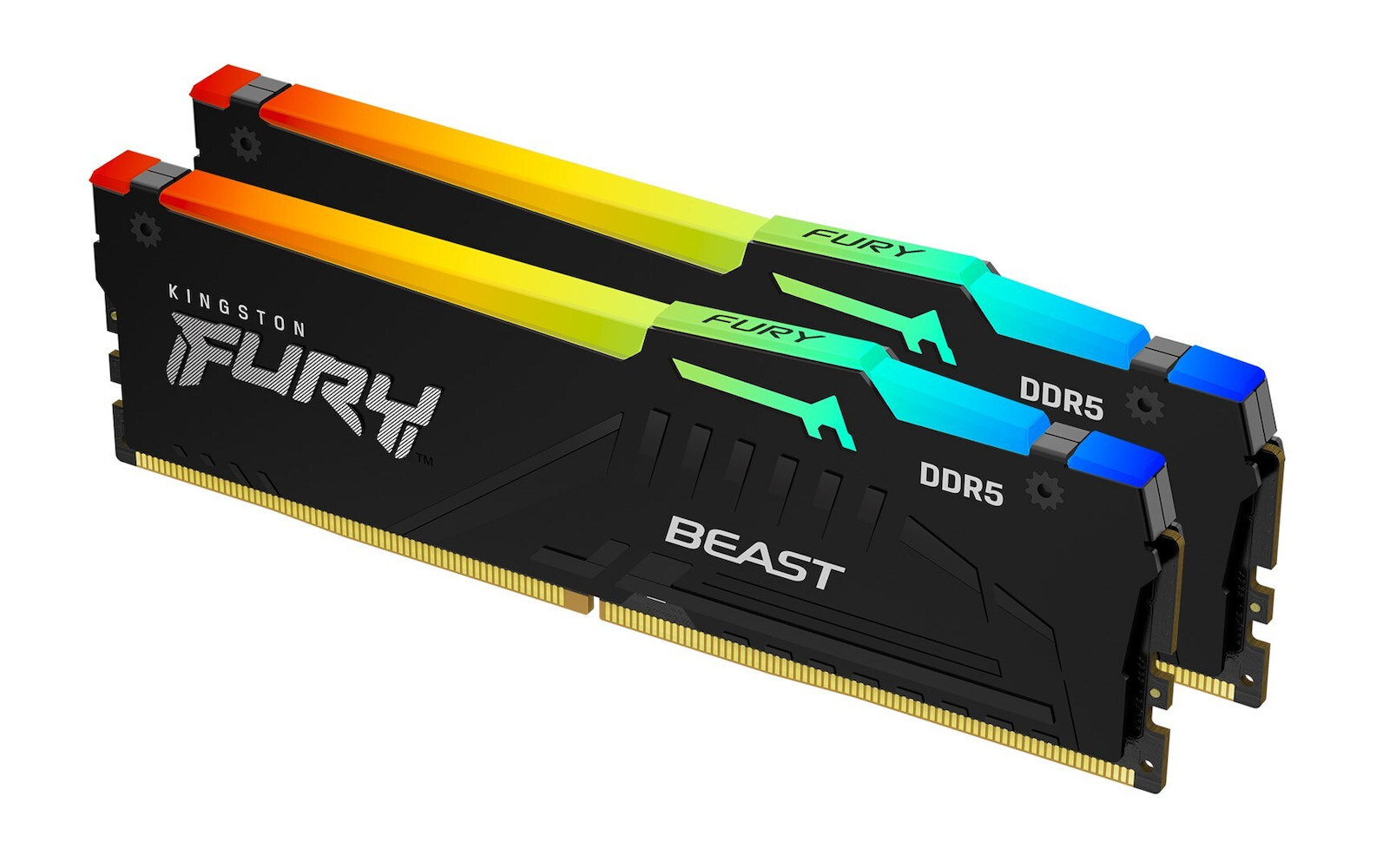 Kingston Fury Beast RGB DDR5 16GB RAM με 2x8GB Modules και Ταχύτητα 6000 για Desktop KF560C36BBEAK2-16