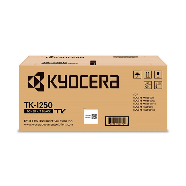Kyocera TK-1250 Γνήσιο Toner Laser Εκτυπωτή Μαύρο 3000 Σελίδων (1T0C3H0NL0)