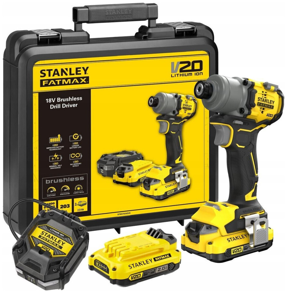 20250707164418_stanley_sfmcf830d2k_brushless_mpoulonokleido_mpatarias_18v_2x2ah_me_ypodochi_1_4 Stanley SFMCF830D2K Μπουλονόκλειδο 18V 2x2Ah 1/4" - Image 1