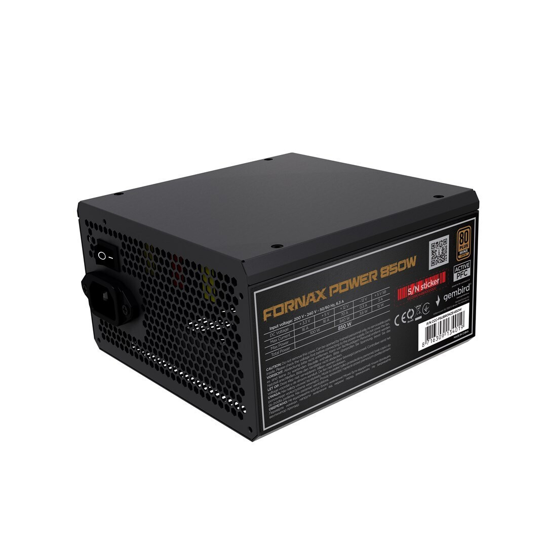 Gembird 850W Full Wired 80 Plus Bronze (CCC-PSUBRONZE-850W)