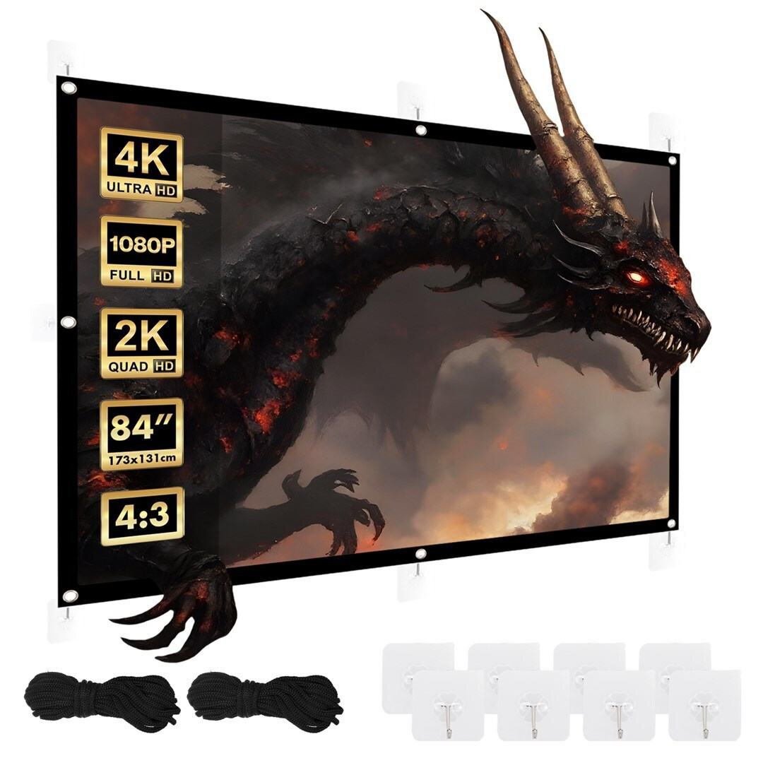 Maclean Energy Οθόνη Προβολής Projector Τοίχου με Λόγο Εικόνας 4:3 175x131cm / 84"