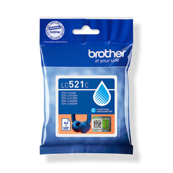 Brother LC521C Γνήσιο Μελάνι Εκτυπωτή InkJet Κυανό (LC-521C)