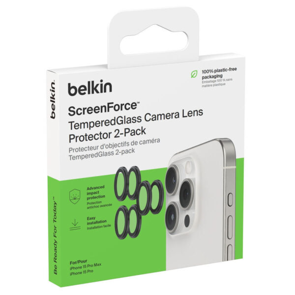 Belkin Προστασία Κάμερας Tempered Glass για το iPhone 15 Pro, iPhone 15 Pro Max