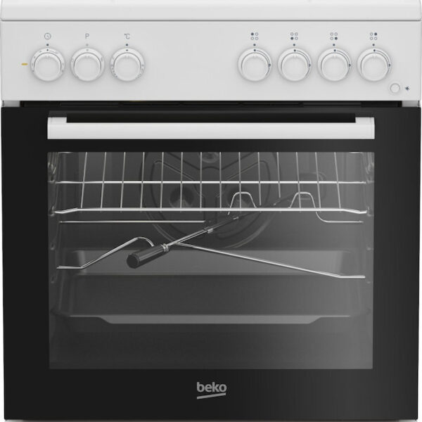 Beko Ελεύθερη με Εστίες Υγραερίου Λευκή FBST62110DW