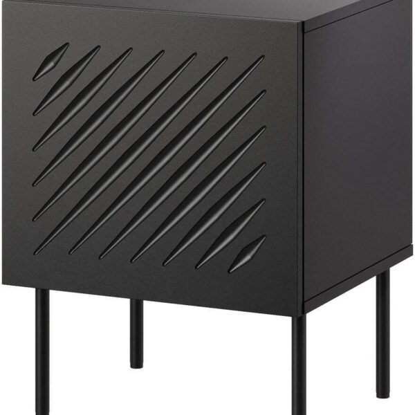 Κομοδίνα Ξύλινα Μαύρα 2τμχ 44.5x40x59cm